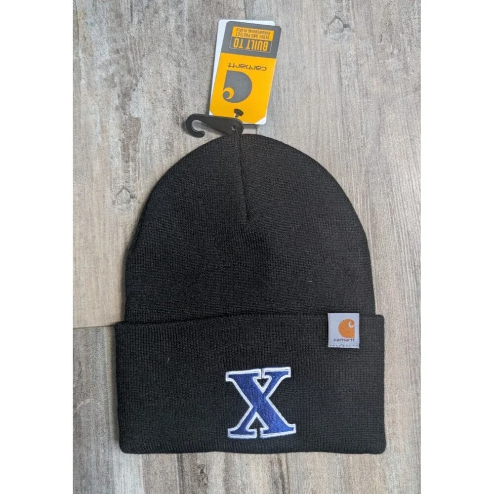 NWT NEW Xavier High School Carhartt Beanie Black Logo Knit Cuffed 104597-BLK